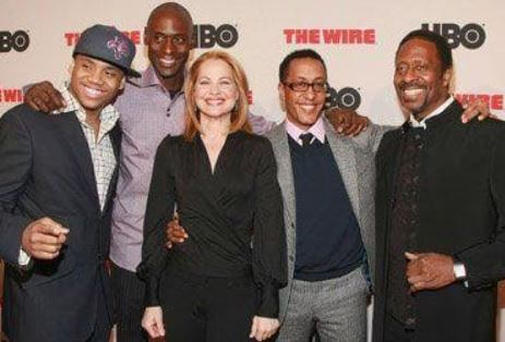 Deirdre Lovejoy with her co-stars of series ‘The Wire.’